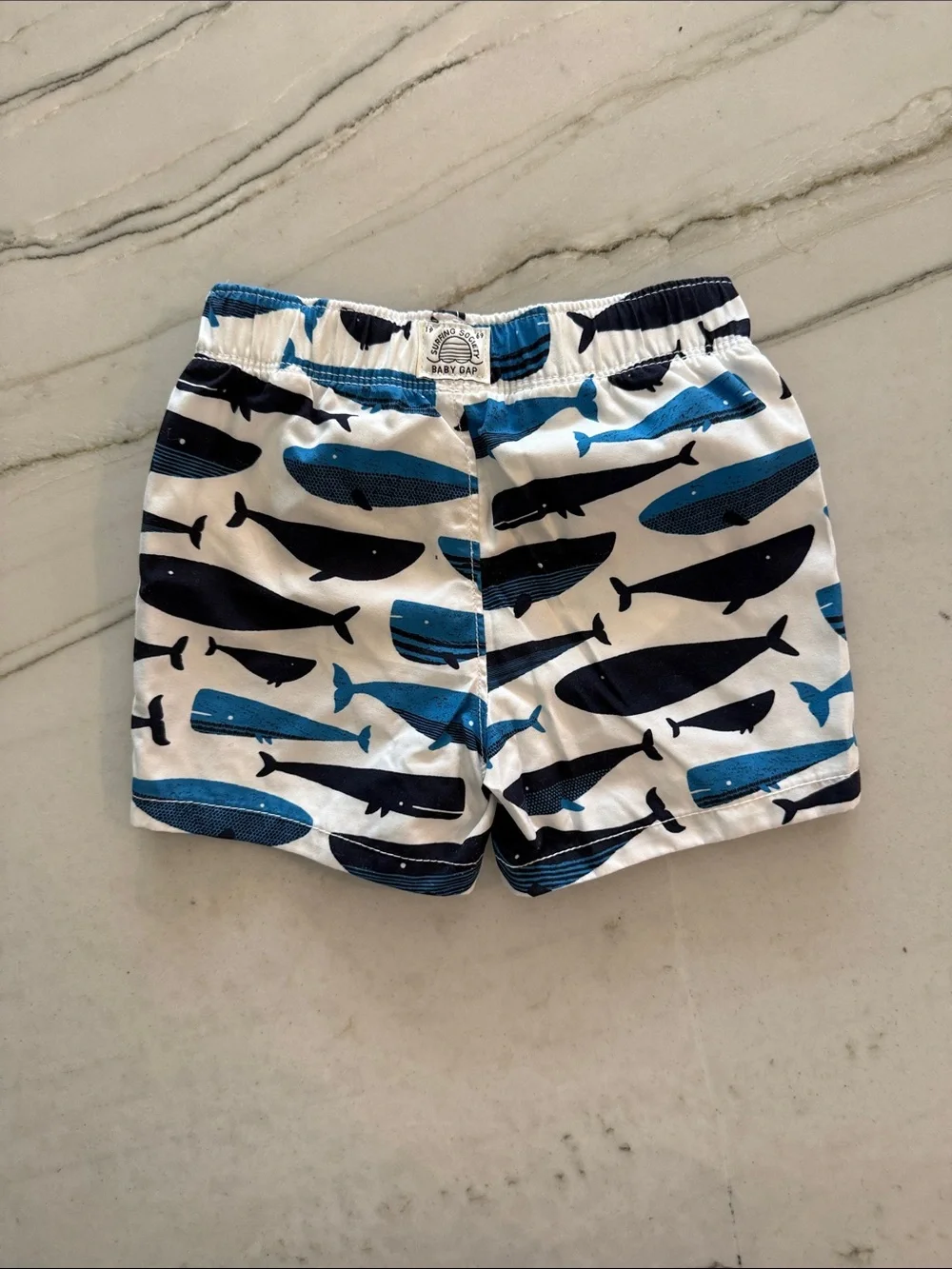 Baby Gap Blue Whale Print Swim Shorts